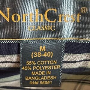 NorthCrest Men's Navy and Green Plaid Button Down Shirt